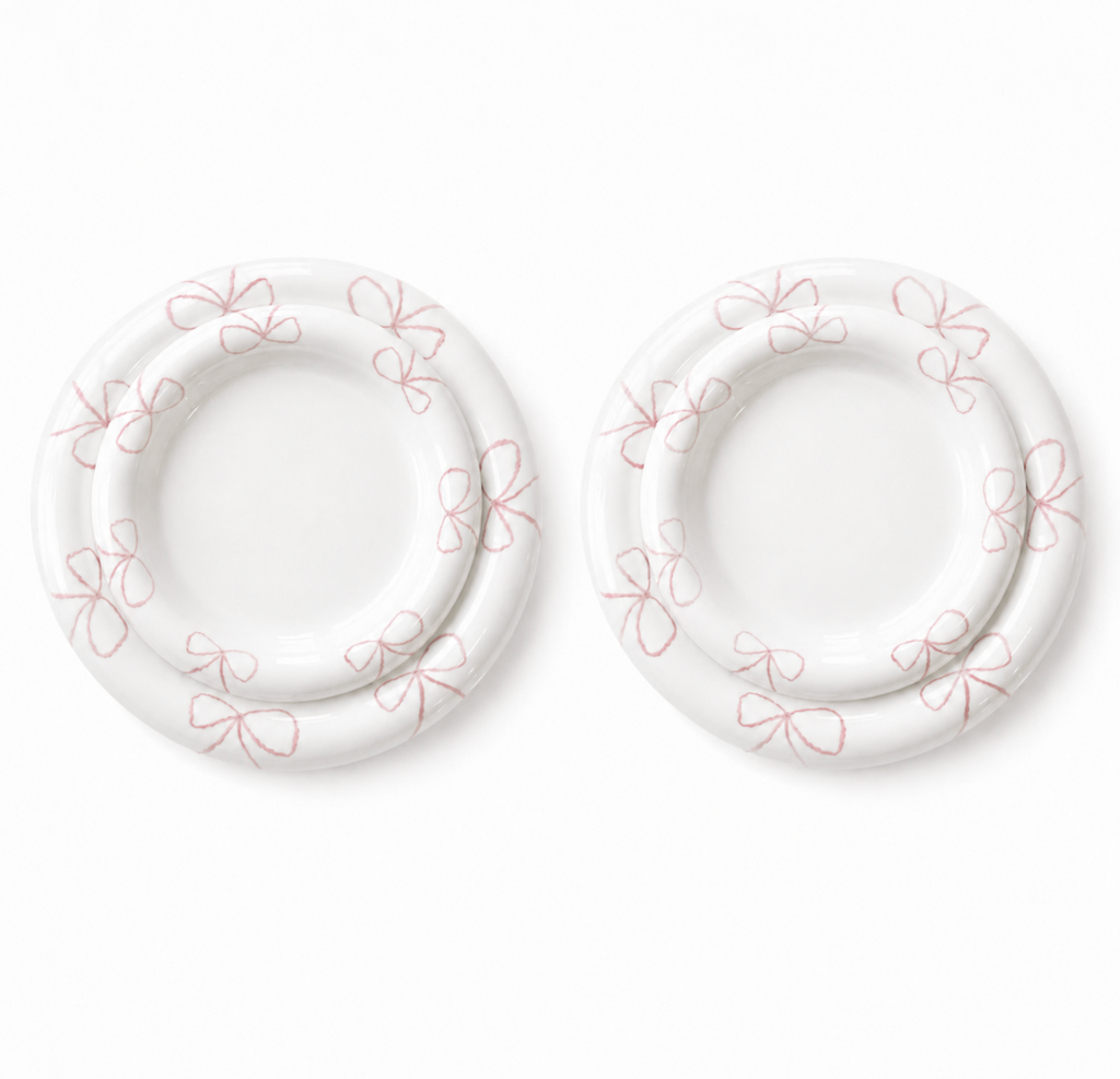 Pink Two Small+ Two X-Small Plate Set (4 Plates)