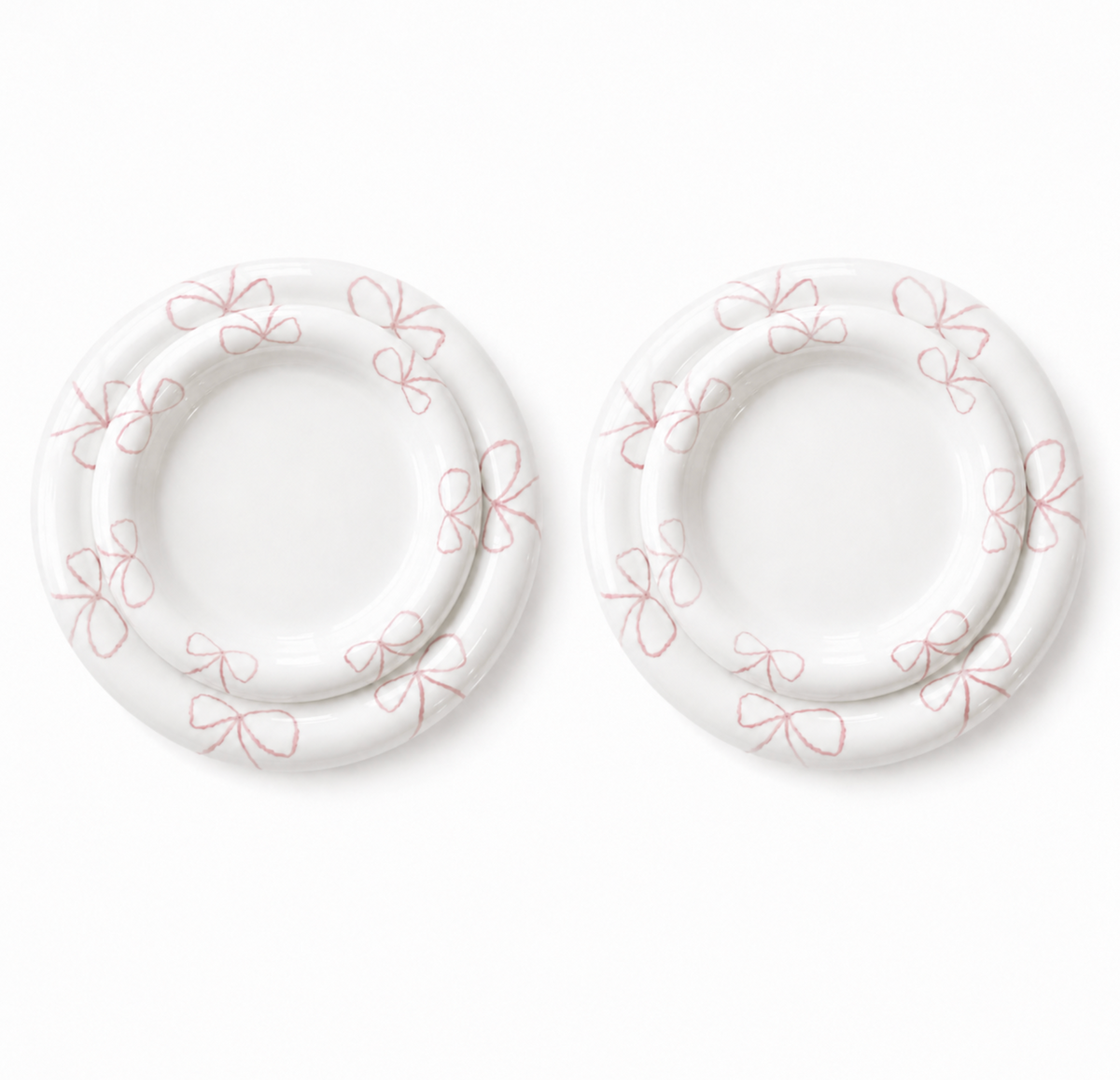 Pink Two Small+ Two X-Small Plate Set (4 Plates)