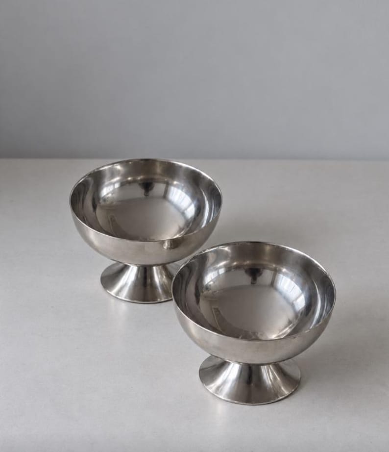 Stainless Steel Ice Cream Cups, Set of 2