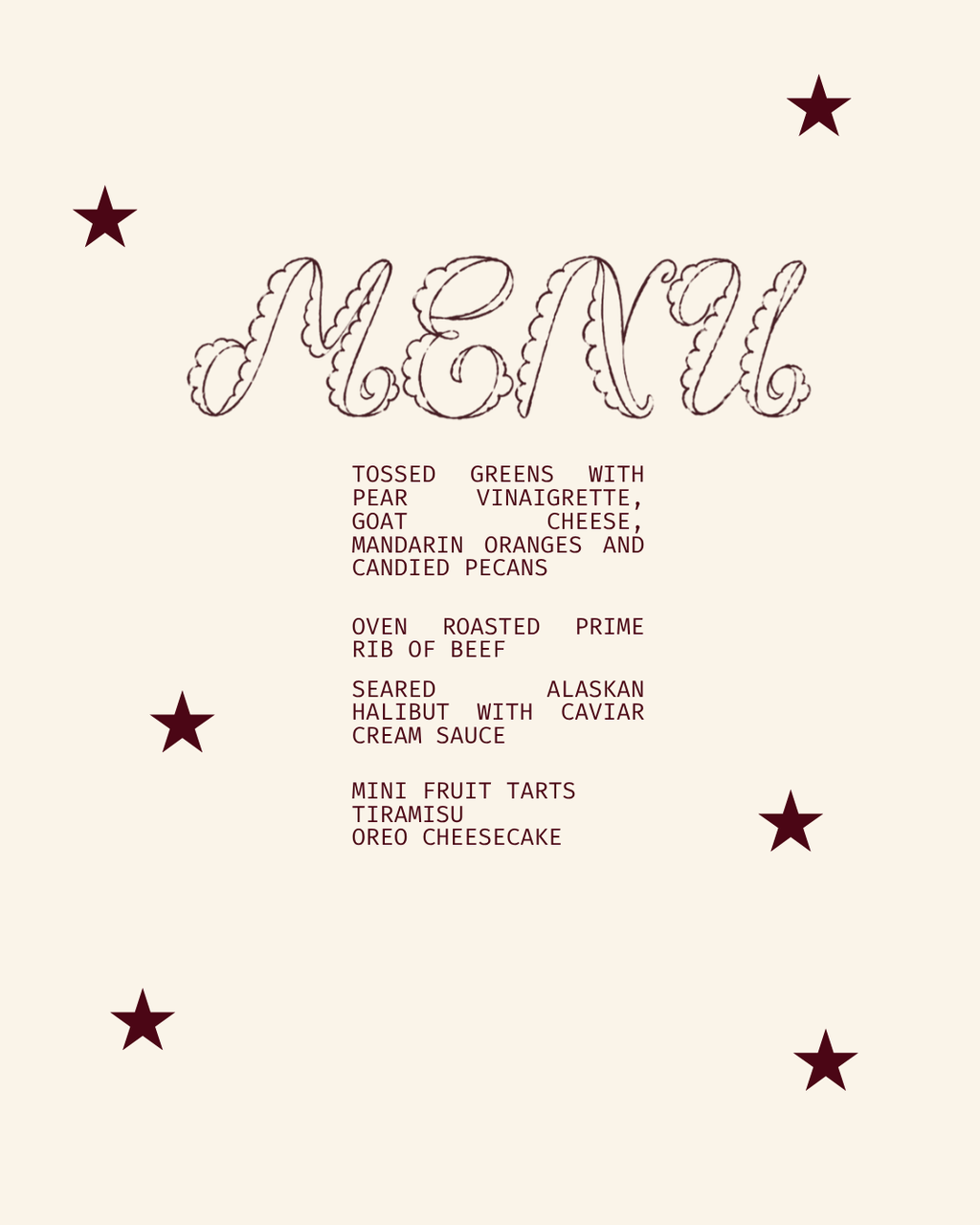 Menu card template design 2