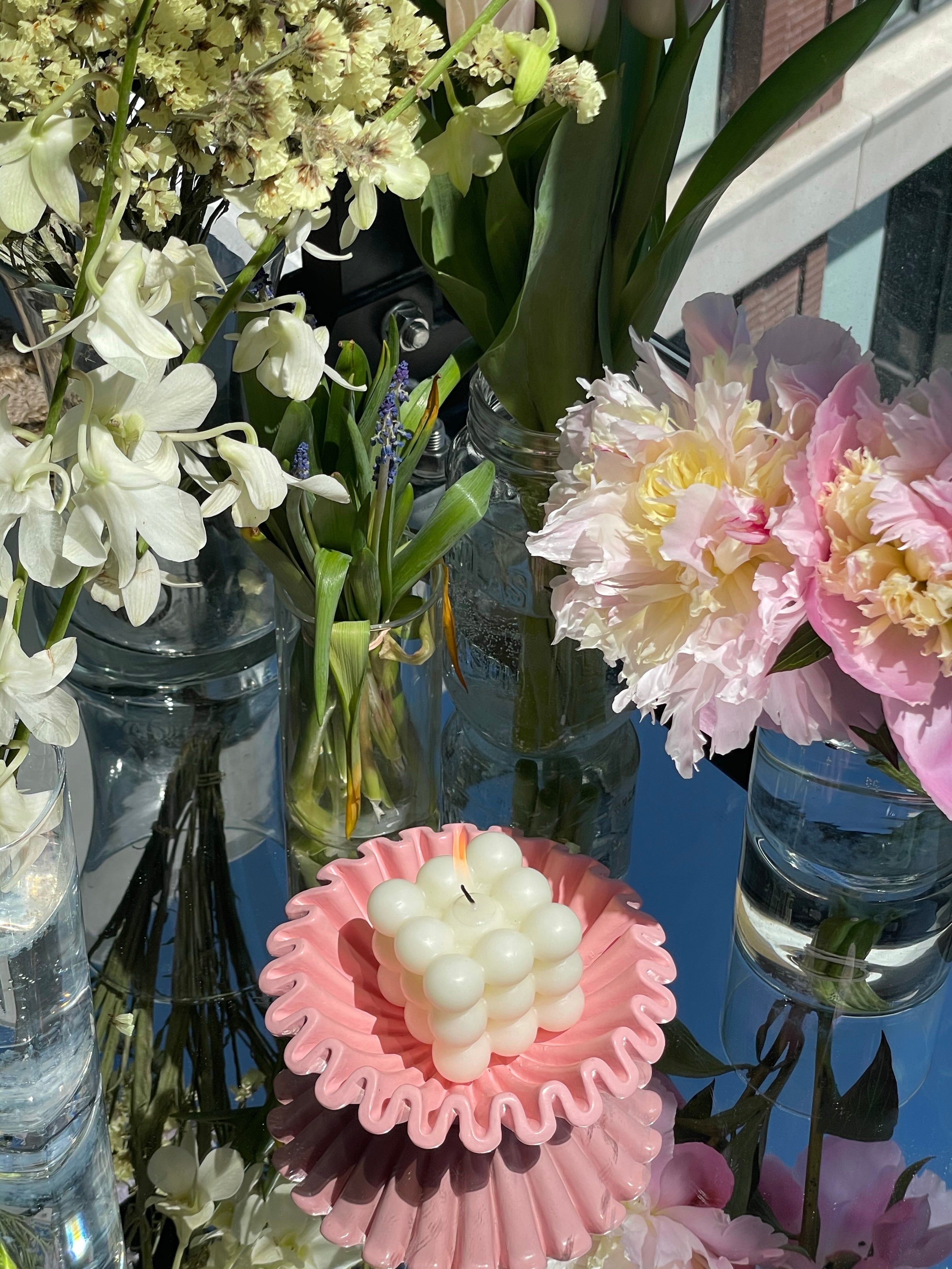 White Bubble Candle | Soy Wax style=