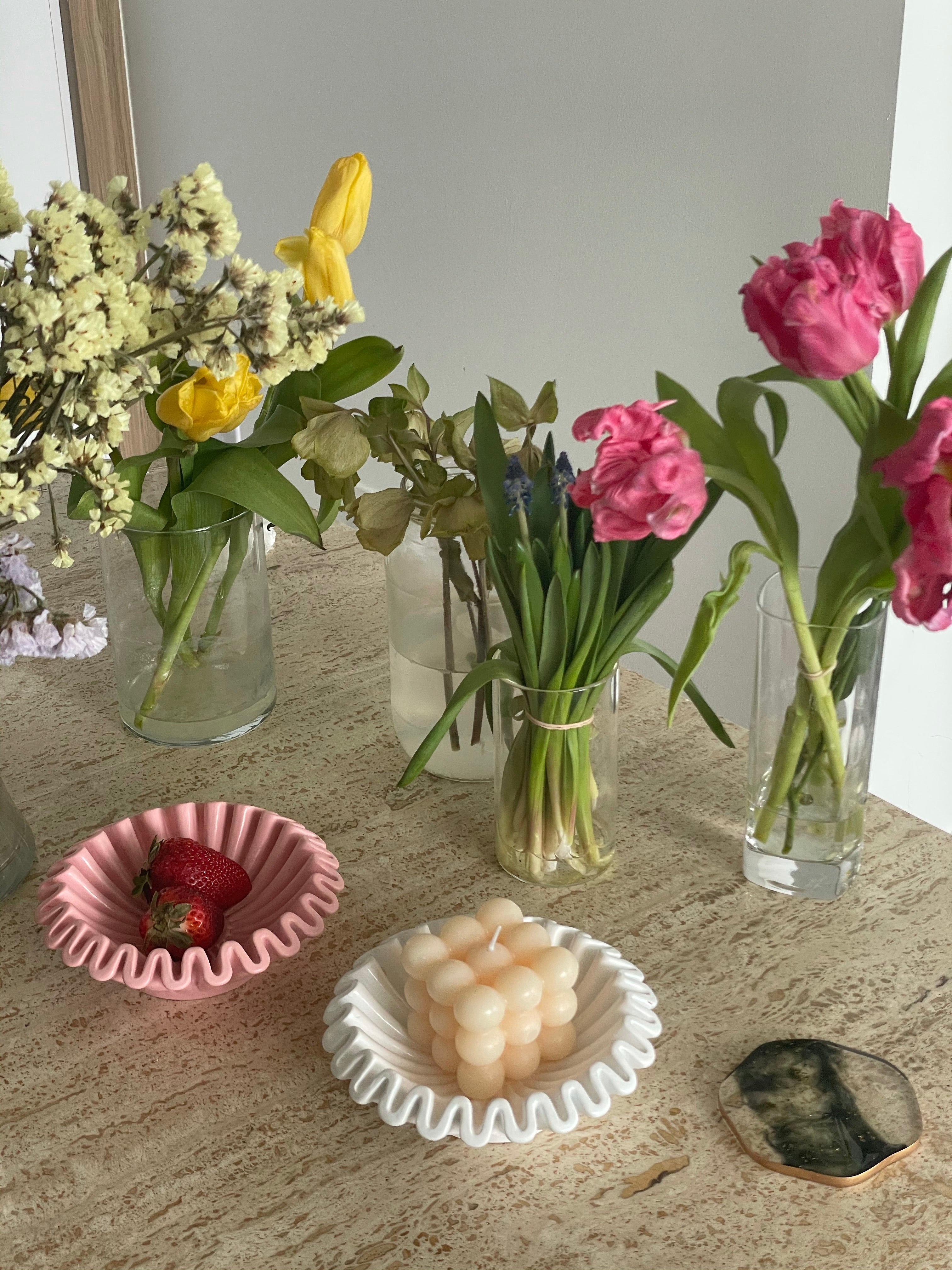 Honey Almond Bubble Candle | Soy Wax style=